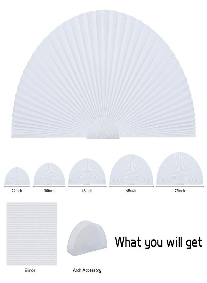 Maritown Arch Window Shade Blackout Cellular Shades Half Circle Moon Window Covering No Drill Honeycomb Cordless Blinds for Indoor Window Room Darkening Easy Install Light Blocking Blinds (1, White, 36x18inch) - Image 5